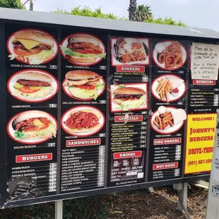 Drive-thru menu