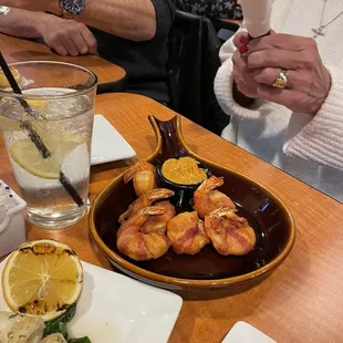 Shrimp wrapped in bacon
