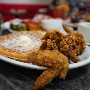 fried chicken and waffles