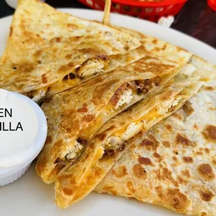 A bit hit with several folks in my party. Chicken Quesadilla - SAY YES TO THIS.