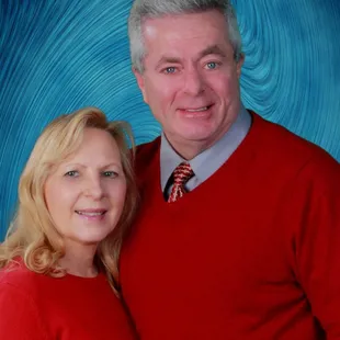 a man and woman posing for a picture