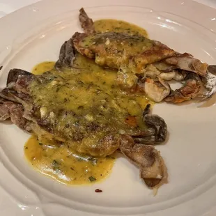 Soft Shell Crab - $18.95 Sautéed and finished with Meuniere Butter