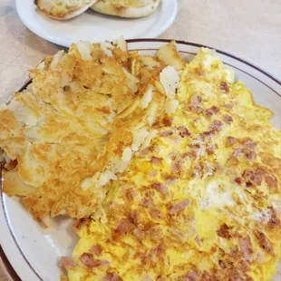 Massive, delicious ham &amp; cheese omelet @ $6.79.