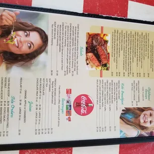a picture of a menu