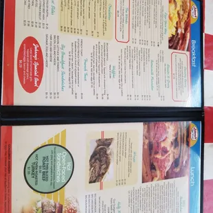the menu for the restaurant