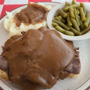 Low calorie Open Face Roast Beef Platter at about $9