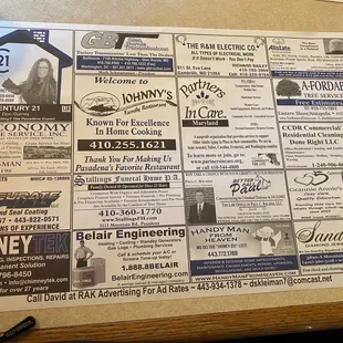 the menu for johnny's