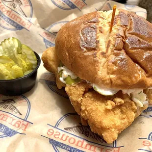 Cod Sandwich (you get to pick a side. I had the side salad that I ate before my sandwich showed up)