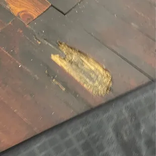 Big hole in the floor covered by a thin mat causing a fall