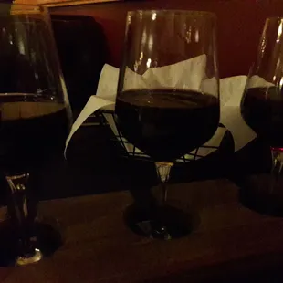 three glasses of wine