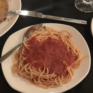 side of pasta. just the right amount for a light meal !
