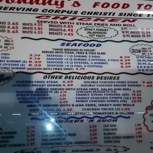 the menu