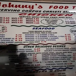 the menu