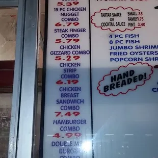 the menu