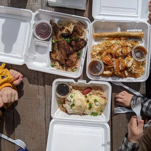 a table full of food