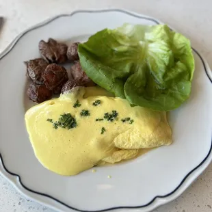 French omelet with hollandaise