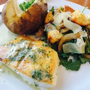 Broiled halibut special