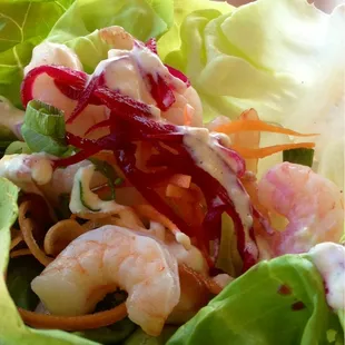 Shrimp lettuce wrap, good &amp; a steal