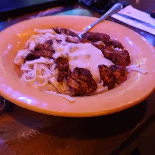 Blackened chicken Alfredo