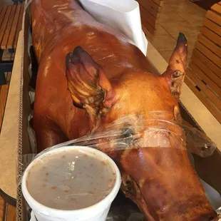 Their $350 whole lechon! Yum!