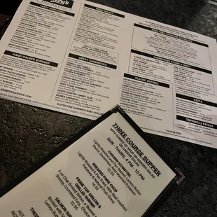 Menu and "specials" menu