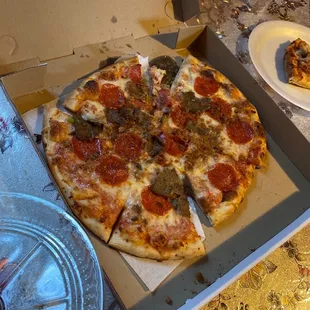 Im not sure why my pizza was cut this way but it looked strange