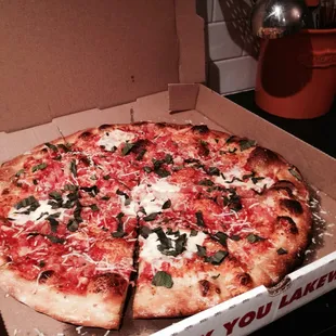 A Margherita Pizza that really skimps on the Mozzarella.