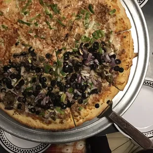 Made to order. Crust is thin and crisp.