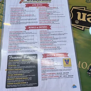 menu