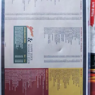 Drink menu