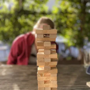 Outdoor games and beer under the arbor!