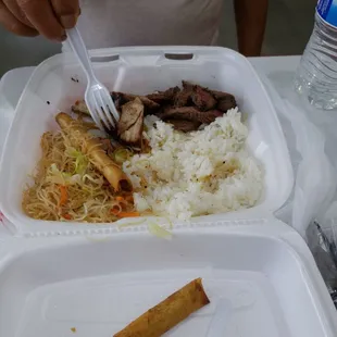 2 meat platter. Steak and chicken. Great flavor