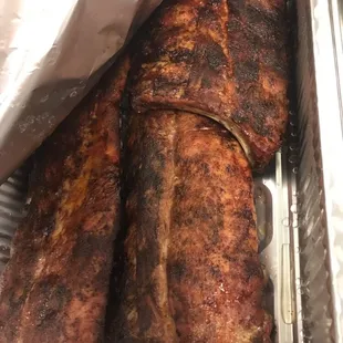 Baby back ribs are sold only on Saturday's after 12:30, first come first serve while they last. You can call ahead to reserve