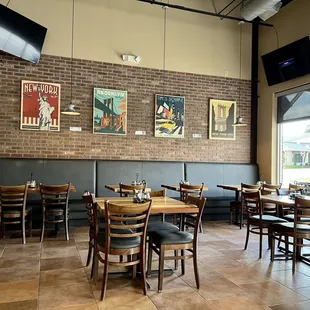 tables and chairs in a restaurant