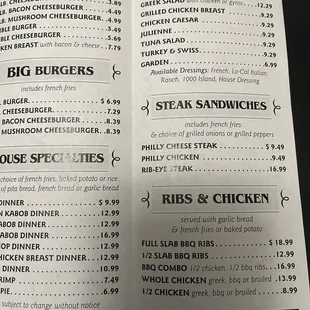 menu