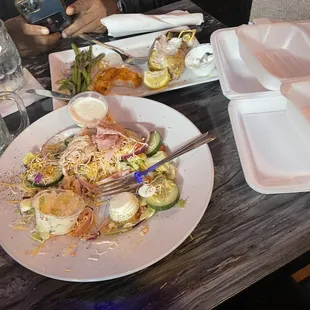 a plate of food on a table