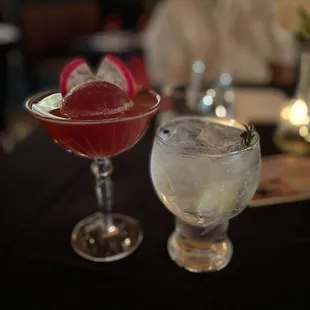 Lavender Gin and dragonfruit martini