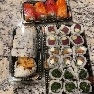 a variety of sushi