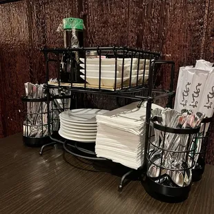 Condiments like this are on every table