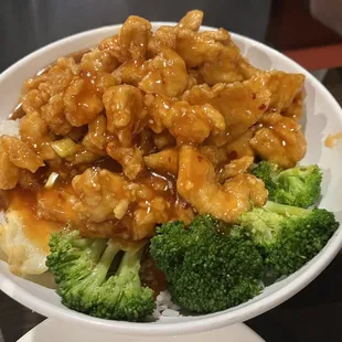 Johnny's spicy chicken bowl. A very large portion.