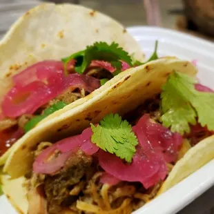Roasted pork tacos