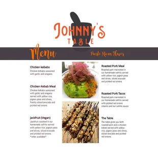 the menu of the restaurant