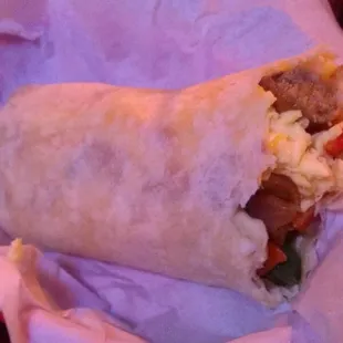 Sausage breakfast burrito