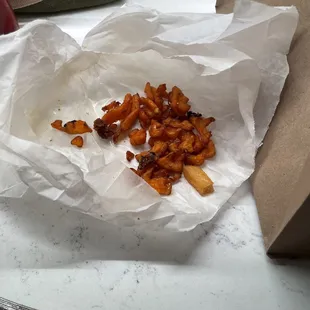 a bag of fries on a table