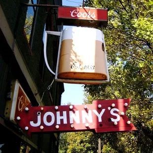 a sign for johnny&apos;s