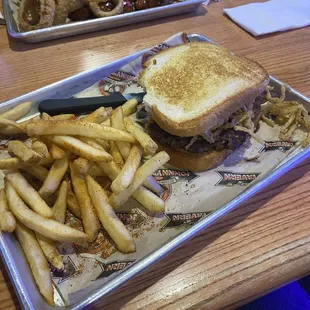 Tank-7 burger and seasoned fries