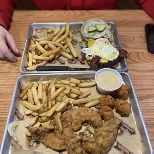 Egg Burger and Chicken Tenders