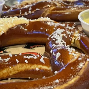 Giant baked pretzels