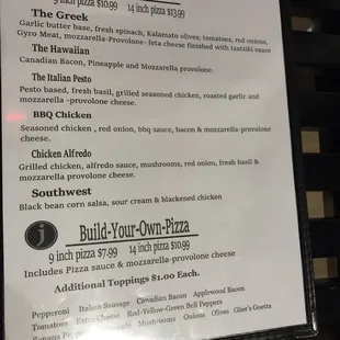 menu