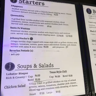 the menu